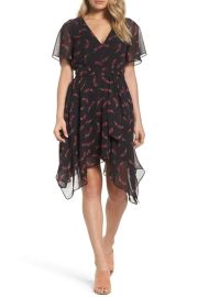 Sam Edelman - 61F010 Feather Print Handkerchief Hem Dress ndash at Couture Candy