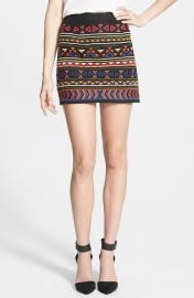 Sam Edelman Beaded Geo Print Miniskirt at Nordstrom