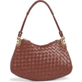 Sam Edelman Chrsty Woven Leather Shoulder Bag in Brandy at Nordstrom Rack at Nordstrom Rack