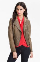 Sam Edelman Cutaway Back Studded Faux Leather Jacket at Nordstrom