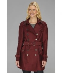 Sam Edelman DB Solid Trench w Studded Collar Wine at 6pm