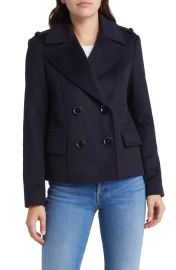 Sam Edelman Double Breasted Wool Blend Peacoat at Nordstrom