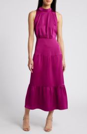 Sam Edelman High Neck Sleeveless Satin Dress at Nordstrom