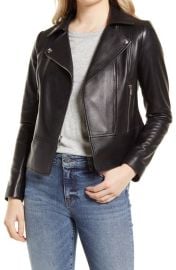 Sam Edelman Peplum Lambskin Leather Moto Jacket at Nordstrom