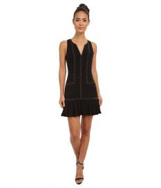 Sam Edelman Pleated Dress w Studs Black at Zappos