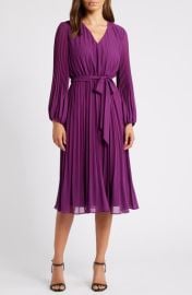 Sam Edelman Pleated Long Sleeve Dress at Nordstrom