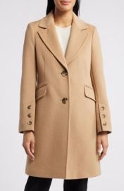 Sam Edelman Reefer Single Breasted Wool Blend Twill Jacket at Nordstrom