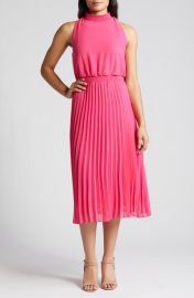 Sam Edelman Smocked Plissé Midi Dress at Nordstrom