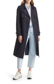 Sam Edelman Tone on Tone Double Breasted Water Resistant Trench Coat at Nordstrom