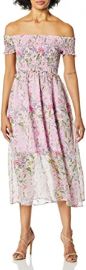 Sam Edelman Women39s Floral Smocked Off The Shoulder Bodice Midi Dress at  Womens Clothing store at Amazon