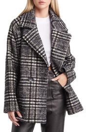 Sam Edelman Womens Mixed Plaid Double Breasted Coat at Nordstrom