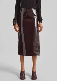 Samantha Patent Zip Skirt - Burgundy The Frankie Shop at The Frankie Shop