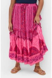 Samara Print Tiered Midi Skirt at Nordstrom Rack