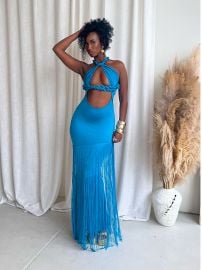 Samaya Maxi Dress - Teal at Shop Pink Plastic