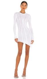 Sami Miro Vintage Asymmetric Baby Rib Mini Dress In White at Revolve