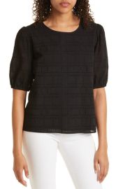 Samsøe Samsøe Juni Short Sleeve Organic Cotton Blouse in Black Size Xx-Small at Nordstrom