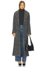 Samsoe Samsoe Sajilla Coat In Grey Check at Revolve