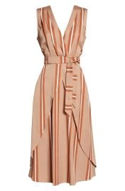 Sancia Ada Stripe Faux Wrap Midi Dress at Nordstrom