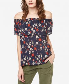 Sanctuary Misha Printed Off-The-Shoulder Flounce Top at Macys