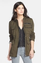 Sanctuary New Civilian Faux Leather Trim Military Jacket at Nordstrom