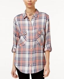 Sanctuary Plaid Boyfriend Shirt in Sebastian at Macys