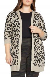 Sanctuary Play Leopard Spot Open Cardigan  Plus Size    Nordstrom at Nordstrom