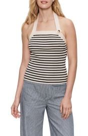 Sanctuary Sunkissed Cotton Halter Sweater in Black/Macrame Stripe at Nordstrom Rack at Nordstrom Rack