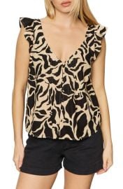 Sanctuary The Time Off Flutter Sleeve Button-Up Top at Nordstrom