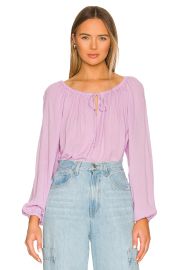 Sanctuary Tie Ballet Neck Blouse at Revolve