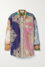 Sand Printed silk crepe de chine shirt ZIMMERMANN NET-A-PORTER at Net a Porter