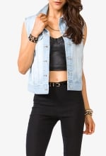 Sandblasted Denim Vest from Forever 21 at Forever 21