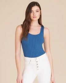 Sandra Ribbed Tank Top by Veronica Beard at Veronica Beard