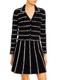 Sandro Andina Textured Striped Cardigan at Bloomingdales