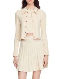 Sandro Aura Grommet Collar Cardigan Bloomingdales at Bloomingdales