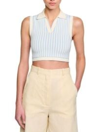 Sandro Aussy Sleeveless Cropped Sweater Bloomingdales at Bloomingdales