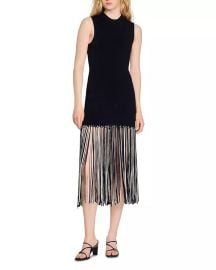 Sandro Bambie Fringe Hem Dress at Bloomingdales