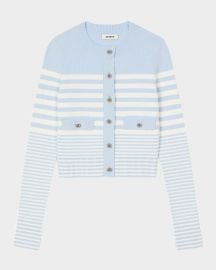 Sandro Biarritz Striped Cardigan at Neiman Marcus