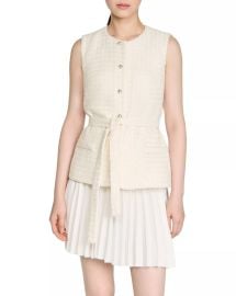 Sandro Bloom Mixed Media Short Dress in Ecru at Bloomingdales