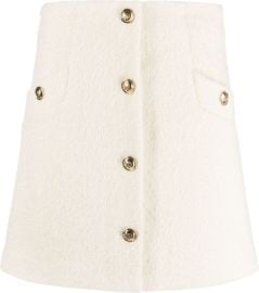 Sandro Button Embellished Boucl Miniskirt at Sandro