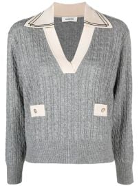 Sandro Cabled Wool Blend Sweater at Farfetch