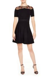 Sandro Chaza Embellished Neck Knit Dress at Nordstrom