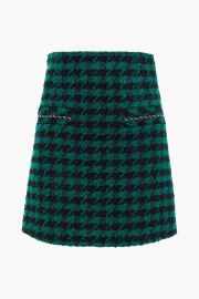 Sandro Claudie Embellished Houndstooth Boucl Tweed Mini Skirt at The Outnet