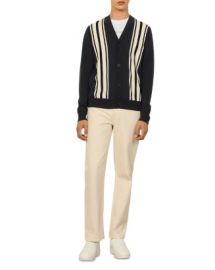 Sandro College Wool Stripe Cardigan     Bloomingdales at Bloomingdales