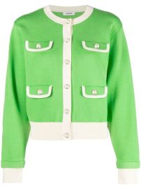 Sandro Contrast Trim Buttoned Cardigan at Farfetch