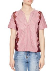 Sandro Crispy Lace Back Top at Bloomingdales