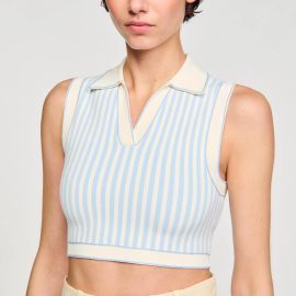 Sandro Cropped Striped Sweater at Sandro