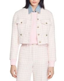 Sandro Cropped Tweed Button Front Jacket Bloomingdales at Bloomingdales