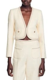Sandro Cropped Tweed Jacket and Tweed Trousers at Nordstrom