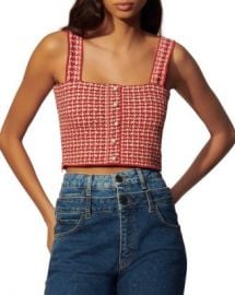 Sandro Daniella Tweed Crop Top   Bloomingdales at Bloomingdales