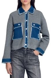 Sandro Denim and knitwear coatigan at Nordstrom